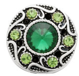 20MM green design Rhinestone enamel Metal snap buttons