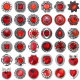 20MM red design Rhinestone enamel Metal snap buttons