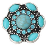 20MM turquoise design Rhinestone enamel Metal snap buttons