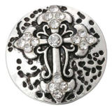 20MM White design Rhinestone enamel Metal snap buttons