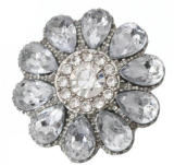 20MM White design Rhinestone enamel Metal snap buttons