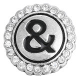 20MM White design Rhinestone enamel Metal snap buttons