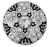 20MM White design Rhinestone enamel Metal snap buttons