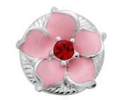 20MM Pink design Rhinestone enamel Metal snap buttons