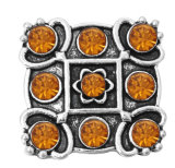 20MM Orange design Rhinestone enamel Metal snap buttons