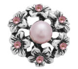 20MM Pink design Rhinestone enamel Metal snap buttons