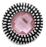 20MM Pink design Rhinestone enamel Metal snap buttons