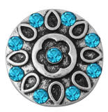 20MM blue design Rhinestone enamel Metal snap buttons