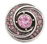 20MM Pink design Rhinestone enamel Metal snap buttons