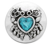 20MM blue design Rhinestone enamel Metal snap buttons