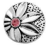 20MM Pink design Rhinestone enamel Metal snap buttons