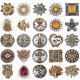 20MM Orange design Rhinestone enamel Metal snap buttons