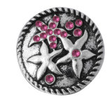 20MM Rose red design Rhinestone enamel Metal snap buttons