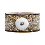 Microfiber Multicolor Bracelet with Diamonds and Crushed Stones  fit 20mm snaps chunks