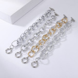 Multilayer metal hollow hip-hop bracelet color matching twist personality geometric stitching jewelry