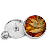 25MM Leaves Orange Painted metal brooch temperament high-end clothing accessories brooch