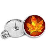 25MM Leaves Orange Painted metal brooch temperament high-end clothing accessories brooch