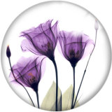 20MM Flower Print  glass snaps buttons