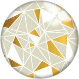 20MM Yellow Pattern Print  glass snaps buttons