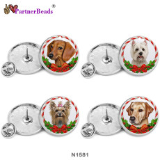 25MM Christmas Dog Painted metal brooch temperament high-end clothing accessories brooch