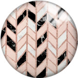 20MM Pink Pattern Print  glass snaps buttons