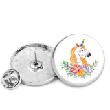 25MM Unicorn Painted metal brooch temperament high-end clothing accessories brooch