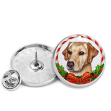 25MM Christmas Dog Painted metal brooch temperament high-end clothing accessories brooch