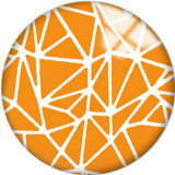 20MM Orange Pattern Print  glass snaps buttons
