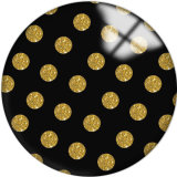 20MM Black Pattern Print  glass snaps buttons