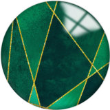20MM Green Pattern Print  glass snaps buttons