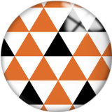 20MM Orange Pattern Print  glass snaps buttons