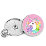 25MM Unicorn Painted metal brooch temperament high-end clothing accessories brooch
