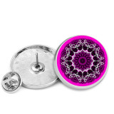 25MM Purple mandala Painted metal brooch temperament high-end clothing accessories brooch
