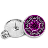 25MM Purple mandala Painted metal brooch temperament high-end clothing accessories brooch