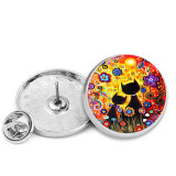 25MM Colorful Cat Painted metal brooch temperament high-end clothing accessories brooch