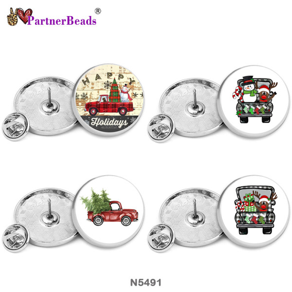 25MM Christmas Car Painted metal brooch temperament high-end clothing accessories brooch