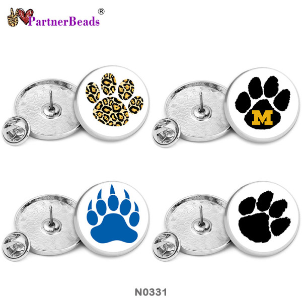 25MM Bear paw Painted metal brooch temperament high-end clothing accessories brooch