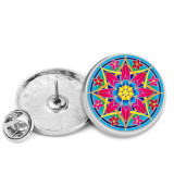 25MM mandala Painted metal brooch temperament high-end clothing accessories brooch