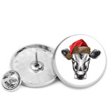 25MM Christmas herd Painted metal brooch temperament high-end clothing accessories brooch