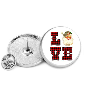 25MM Christmas Love Painted metal brooch temperament high-end clothing accessories brooch