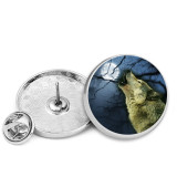 25MM Wolf Painted metal brooch temperament high-end clothing accessories brooch