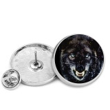 25MM Wolf Painted metal brooch temperament high-end clothing accessories brooch