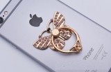 Mobile phone holder with diamond butterfly metal rhinestone ring