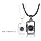 Valentine's Day Gift Couple Magnetic Attraction Necklace Sun Moon Love Splicing Projection 100 Languages I Love You Set