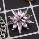 20MM design snap silver  Plated with Rhinestone snap button