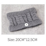 New autumn and winter no top twist knitted wool hat headband warm hood hat fit 18mm snap button jewelry