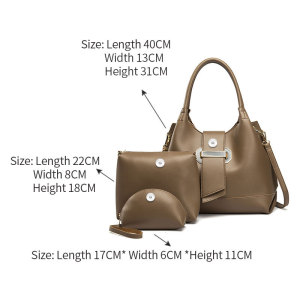 Three-piece female bag, one-shoulder portable messenger bag fit 18mm snap button jewelry