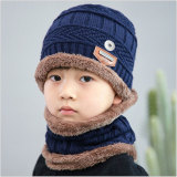 Children's winter woolen hats plus velvet knitted hats fit 18mm snap button jewelry