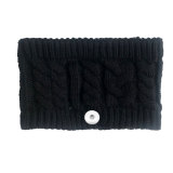 New autumn and winter no top twist knitted wool hat headband warm hood hat fit 18mm snap button jewelry