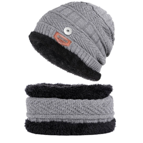 Adult winter woolen hats plus velvet knitted hats fit 18mm snap button jewelry